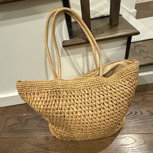 Abercrombie and Fitch straw beach bag